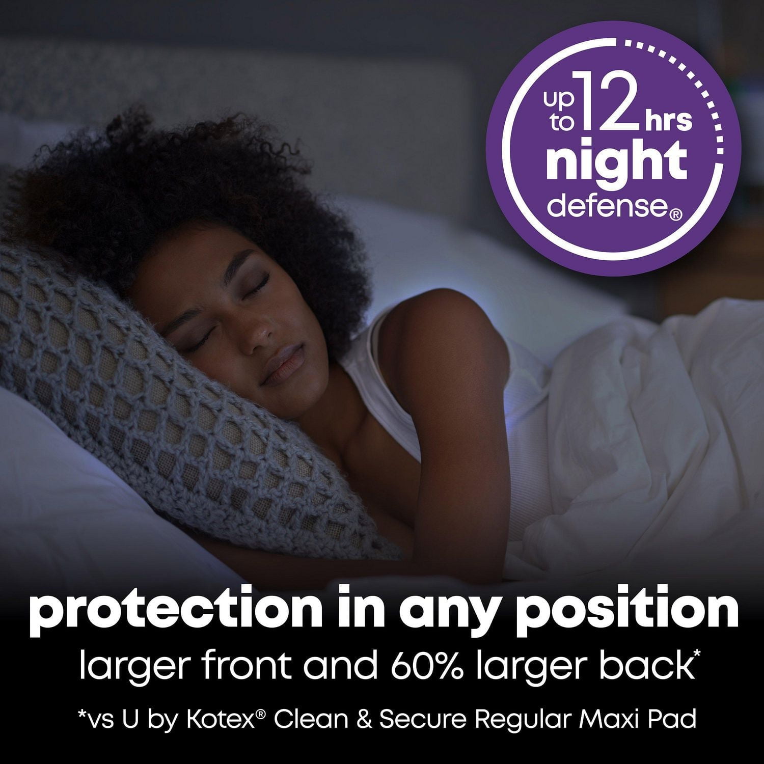 Serviettes maxi de nuit U by Kotex Clean & Secure avec ailes, 30 unités UBK PAD 30