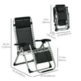 thumbnail image 3 of Outsunny Reclining Zero Gravity Chair, Folding Sun Lounger with Cushion, 3 of 10