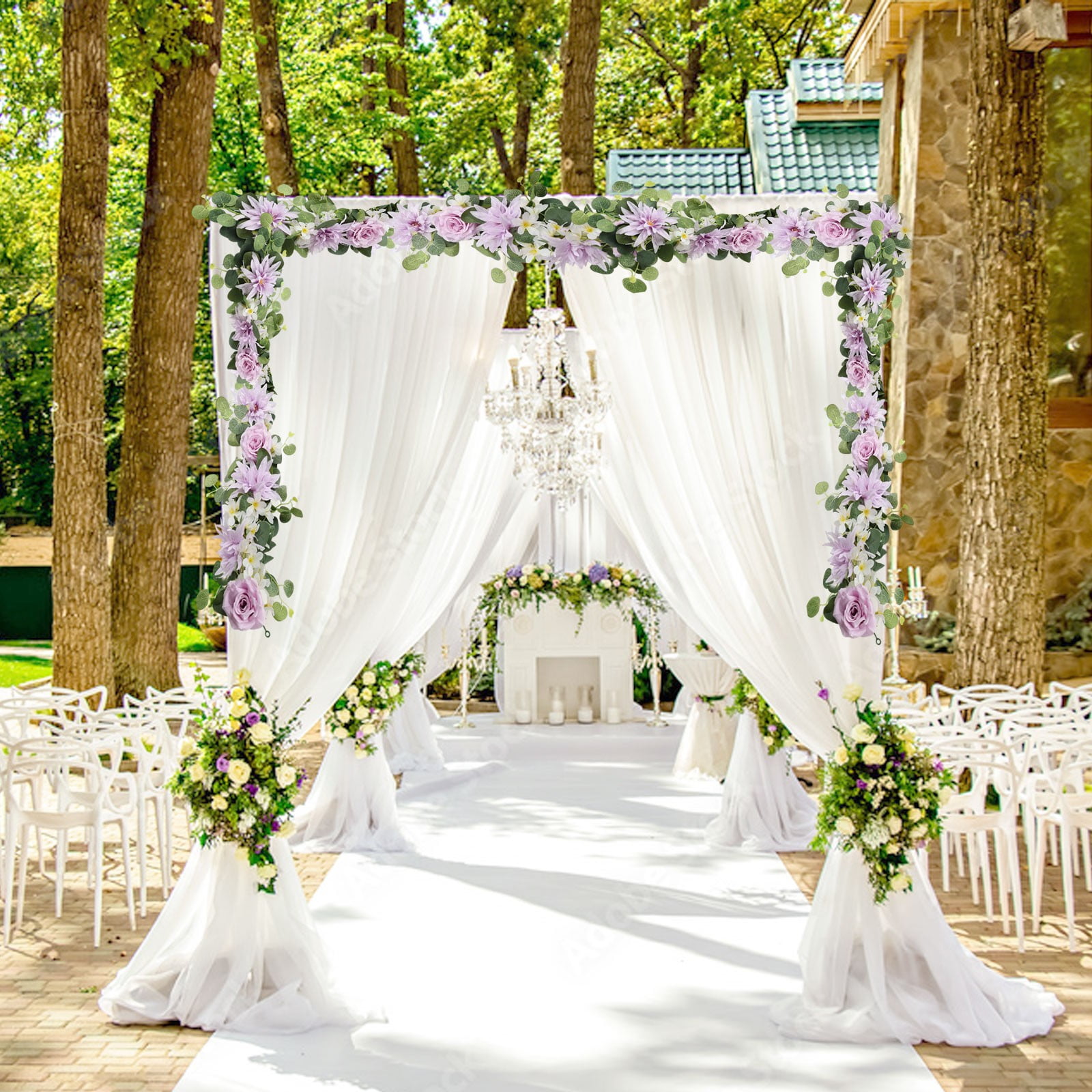 Artificial Flowers for Outdoors 1.8m Wedding Simulation Flower Outdoor Artificial Vine with Eucalyptus Leaves, Wedding Arch Decoration Vine