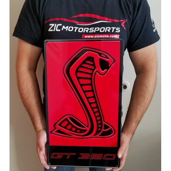 Shelby Cobra GT350R Red Badge Steel Sign 20" x 12"