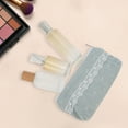 thumbnail image 4 of Unique Bargains 1 Pc Denim Lace Style Drawstring Makeup Bag for Vacation Light Blue Polyester, 4 of 6