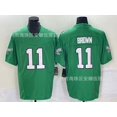 thumbnail image 1 of 2025 New Eagles Hurts #1 Green Rugby Jersey Brown #11 Embroidered Jersey, 1 of 2