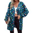 thumbnail image 1 of Puntoco moda mujer Navidad estampado suelto manga larga cárdigan otoño abrigo blusa Rollbacks Puntoco Puntoco-3115, 1 of 6