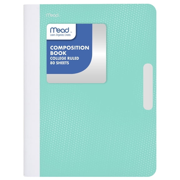 Mead Composition Book, College Ruled, 80 Sheets, Paper, 7.5" x 9.75", Pastel Green