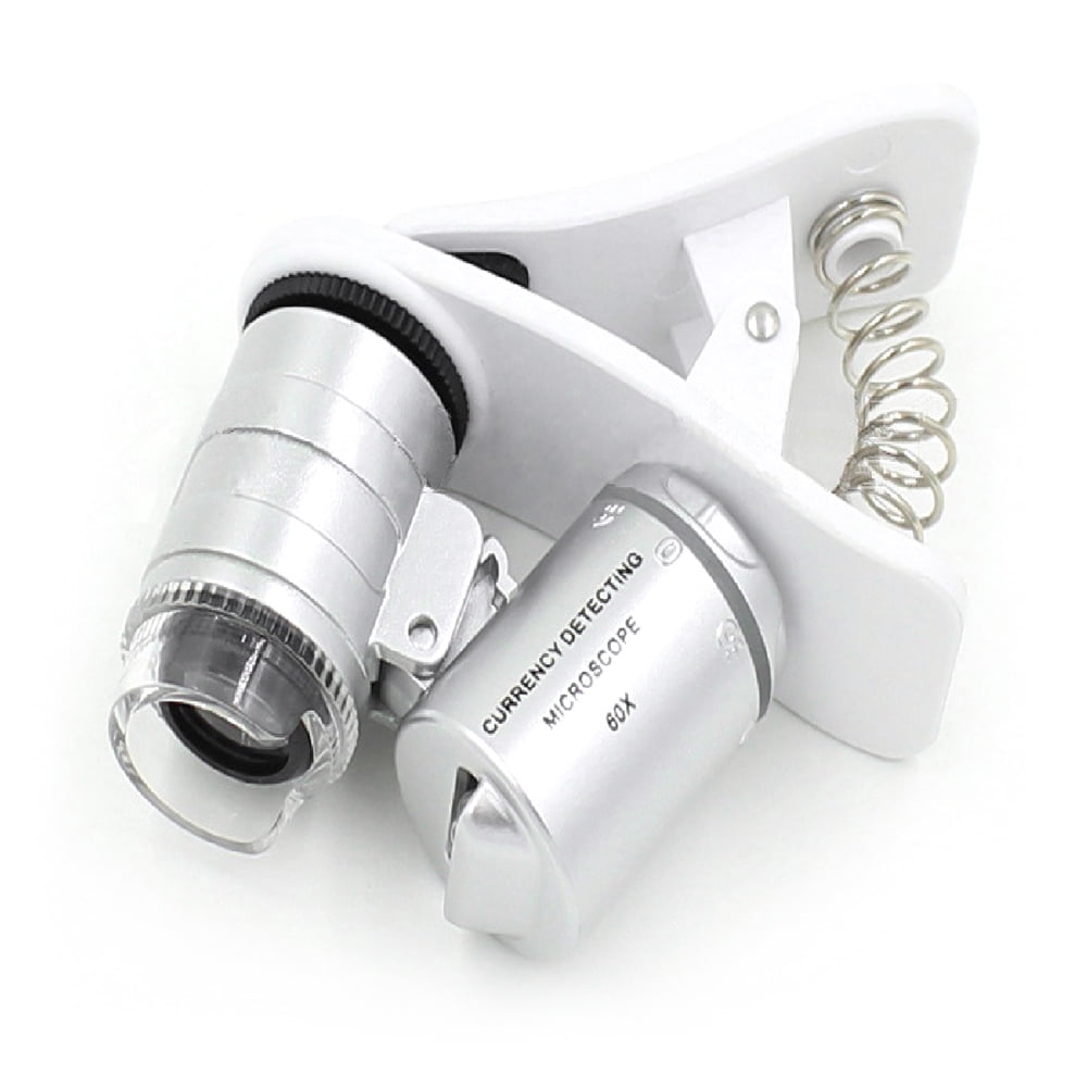 Details about   60x Phone Clip Pocket Microscope Loupe Jeweler Magnifier LED Light Glass Zoom 