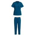 thumbnail image 2 of LYMAYTER Female Medical Uniform Suit for S-2XL Short Sleeves Nurs Uniform V-Neck Long Pants Women Care Uniforms Set, 2 of 7