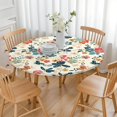 thumbnail image 3 of Pioneer Flower Floral Print Pattern Round Fitted Tablecloth with Elastic Edge,Dining Table Cover Waterproof,Outdoor Round Tablecloth for Camping,Dining,Indoor and Outdoor, 3 of 7