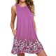 thumbnail image 2 of Guardurnaity Vestido sin mangas con cuello y estampado plisado con bolsillos para mujer Vestidos Violeta XXL, 2 of 6