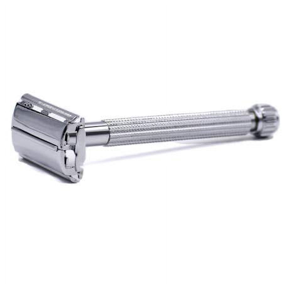 Parker Safety Razor 29L UNISEX Butterfly Open Double Edge Safety Razor & 5 Parker Premium Blades - Chrome