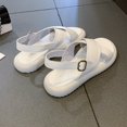 thumbnail image 1 of Sandalias planas de cuero suave para mujer, novedad de verano 2022, parte inferior de pastel de esponja, punta abierta, ropa exterior elevada, zapatos romanos de tacón bajo41 Gao Jinjia LED, 1 of 2