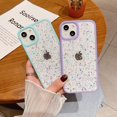 thumbnail image 2 of Compatible with iPhone 13 Case 6.1 Inch [Not Fit iPhone 13 Pro] for Women Girls,Soft Slim Fit Full-Around Protective Cute Clear Sparkly Bling Star Phone Case Glitter Cover for iPhone 13(6.1＂)-Purple, 2 of 9