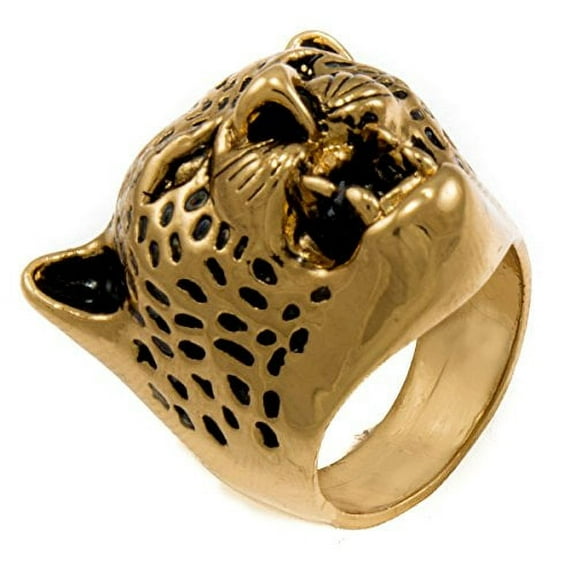 Men Gold Tone Jaguar Roaring Hip Hop Style Ring (9)
