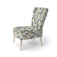 thumbnail image 3 of Designart "Beachy Blue Hydrangea Calm VII" Blue Floral Upholstered Accent Chair - Cottage Arm Chair For Living Room, 3 of 7