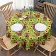 thumbnail image 3 of Highland Cow Sunflower Field Pattern Round Tablecloth 60"x60",Wrinkle Wipeable Table Cloth for Kitchen Dining Room Picnic Patio Party, 3 of 6