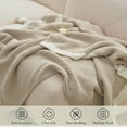 thumbnail image 6 of Chenille Waffle Knit Throw Blanket Reversible Bedding Blanket, 90"x90", Beige, 6 of 7