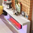 thumbnail image 6 of WIAWG Fireplace TV Stand for TVs up to 70 Inch with 7 Colors LED Light&12 Colors Flame, 2-Level Heat,White & Black, 6 of 9