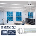 thumbnail image 2 of JESLED 8Ft HO LED Tube Light Bulbs,Bi-pin R17D Base, Dual End Powered,Three Row D Shape 120W 6500K,8-Pack, 2 of 6