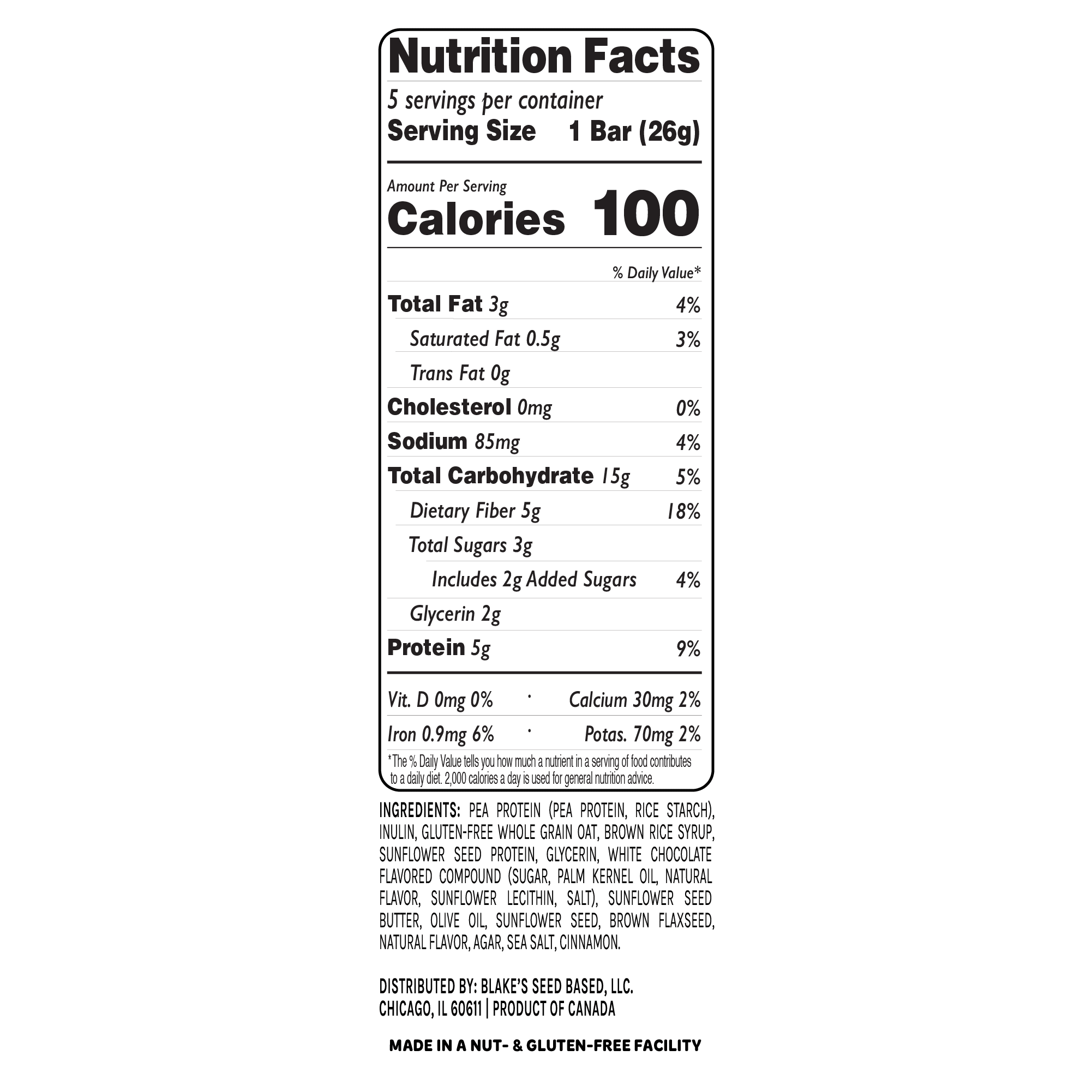(3 pack) Blake's Cinnamon Roll Breakfast Bars + Protein, 4.6oz, 5 Count