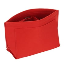 Uxcell Purse Organizer Insert, Felt Organizer Bags with Zipper, Red