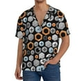 thumbnail image 3 of Wukai Colorful Screws Men's Casual Short-Sleeve Button Down Shirt - Lightweight Summer Dress Shirt for Daily Wear-XX-Large, 3 of 7