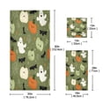 thumbnail image 3 of 3 Piece Bath Towels Set Bath Towel, Hand Towel and Face Towel for Bathroom, Gym, Hotel Pale Green Pumpkins and Ghosts, 3 of 8
