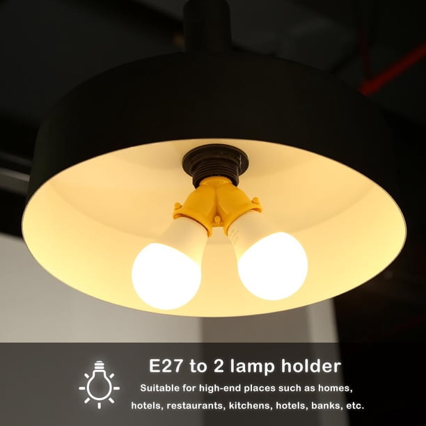 E27 a 2E27 portalámparas convertidor enchufe divisor adaptador bombilla Base (amarillo