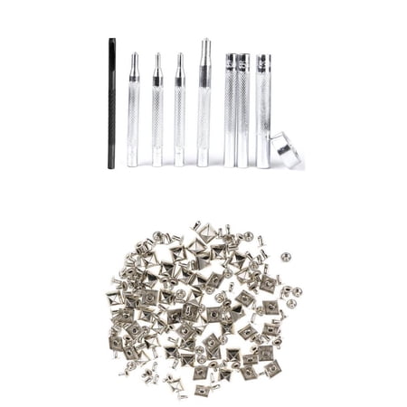 9x Punch Hole Install Rivet Button Tool Set With 50 Rivet Leathercraft ...