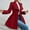 Wine, variant on Women's Solid Color Lapel Woolen Coat with Slim Long Fit for Fall and Winter Fashion