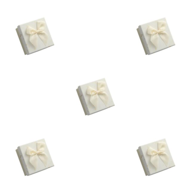 Matsuzay Caja de embalaje de papel Bowknot Reemplazo decorativo Rectangular Colgante Pendiente Caja de regalo Contenedor Blanco Type2 NO2