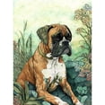 thumbnail image 1 of Boxer Dog in Flower Field Colourful Watercolour Illustration Unframed Wall Art Print Poster Home Decor Premium, 1 of 4