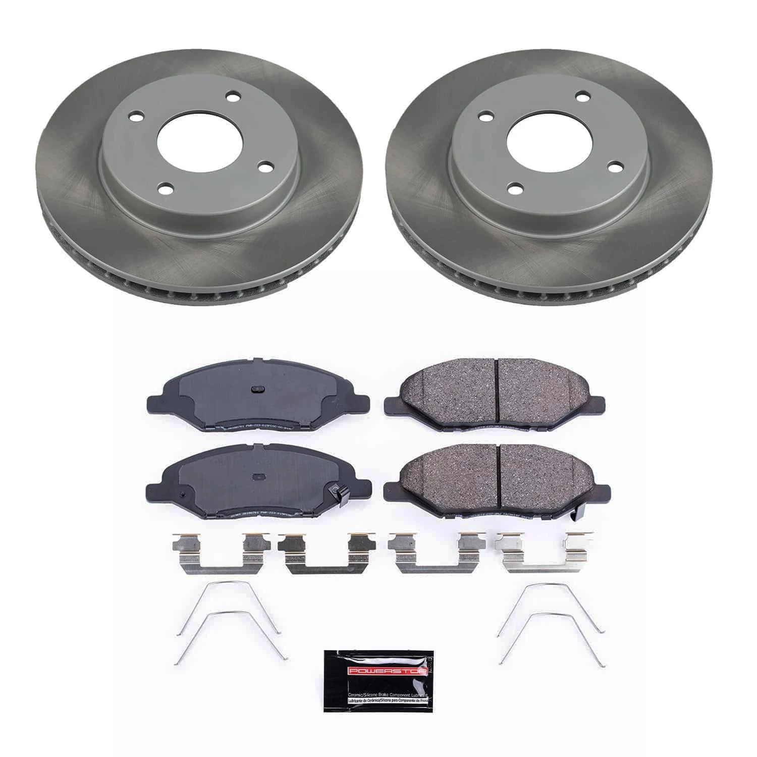 PowerStop Front Semi-Coated Rotor and Low-Dust Ceramic Brake Pad Kit SC5862