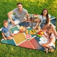thumbnail image 7 of Bohemian Color Picnic Blanket Waterproof Outdoor Beach Blanket Hand-held Pad Suitable for Travel, Camping, Beach, Family Gatherings, 7 of 7
