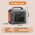 thumbnail image 6 of Portable Power Station, 296Wh 80000mAh Backup Lithium Battery Generator with 13 Ports and LED Light, Power Station for Camping, Home, Backup Outdoor, Emergency, Travel, Orange, 6 of 6