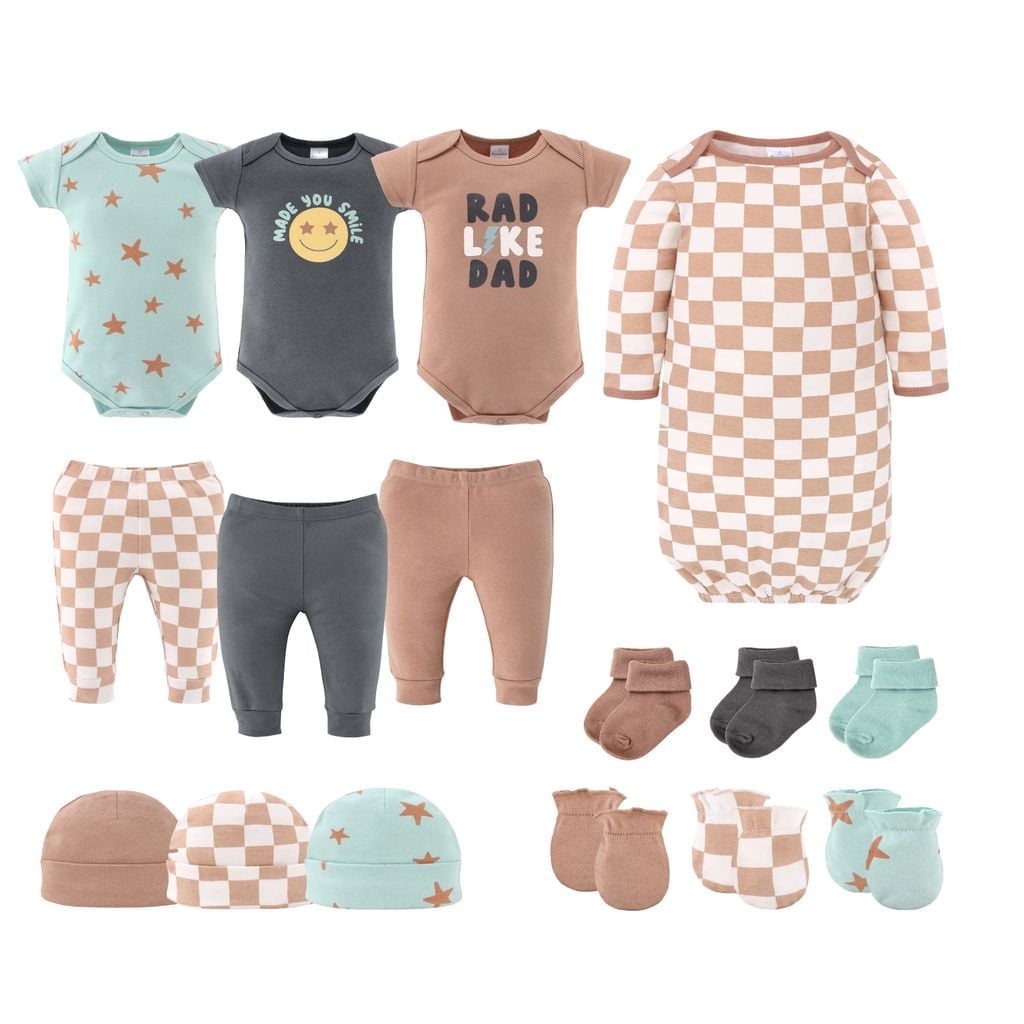 The Peanutshell 16-Piece Baby Layette Newborn Clothing Gift Set for 0 to 3 Months, Skater Boy