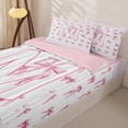 thumbnail image 3 of Homewish Kawaii Coquette Bowknot Zipper Twin Comforter Sets with Fitted Sheet and 2 Pillowcases,Pink M Alphabet Zipper Bedding Set For Bow Lovers,Pink Reversible,4 Pieces, 3 of 7