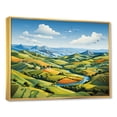 thumbnail image 3 of Designart "Modern Farm Horizon Bold and Bright III" Extra Large Landscapes Framed Wall Art - Traditional Green Meadow Entryway Framed Wall Art Print, 3 of 7