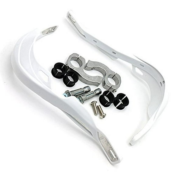 White 28mm Motorcycle Brush Hand Guard Guards 1 1/8" Handlebar Kit for Honda Kawasaki Suzuki Yamaha ATV Dirt Bike Off-Road Quad Custom