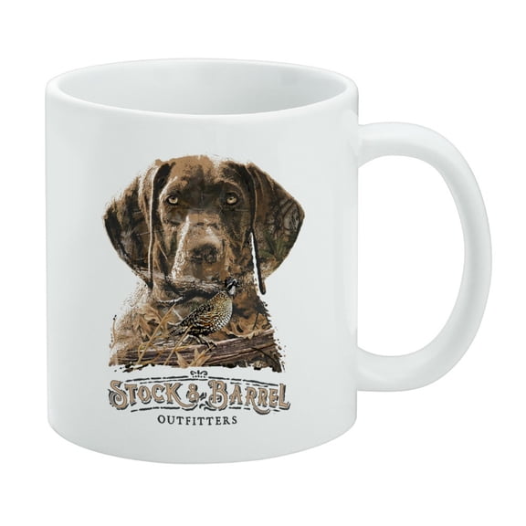 Stock and Barrel Outfitters Pointer Dog Quail Hunting White Mug