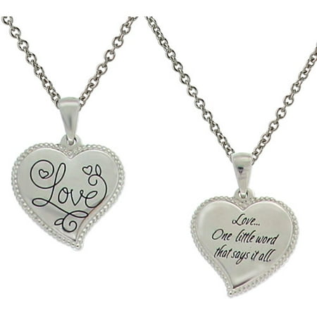 Connections from Hallmark Stainless Steel "Love" Heart Pendant, 18