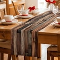 thumbnail image 4 of Western Barn Door Cotton Linen Table Runner for Dining Kitchen, Vintage Farmhouses Wooden Door Brown Wedding Outdoor Party Tablerunners, Dresser Scarf Coffee Tablecloth Runners 13x108 Inches, 4 of 8