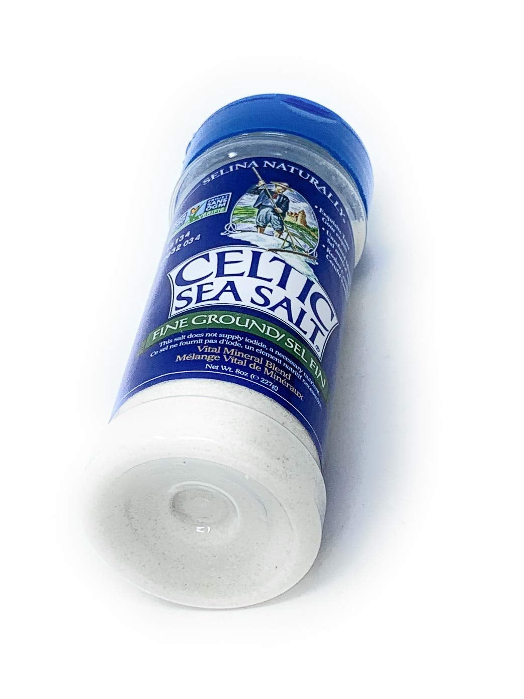 Pack of 6, Celtic Fine Ground Sea Salt Shaker, 8 oz