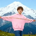 thumbnail image 4 of Boys Girls Letter Graphic Pink Hoodie Pullover Long Sleeve Soft Warm Sweatshirt for School Daily Wear Fall Winter 2T, 4 of 6