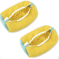 Reusable Mesh Shoe Laundry Bags for Washer and Dryer, Yellow, 2-Pack, Protective Washing Machine Bags for Sneakers and Delicates