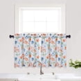 thumbnail image 2 of 2 Pcs Floral Printed Tier Curtain, Rod Pocket Kitchen Cafe Small Curtain, 2 of 9