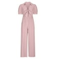 thumbnail image 6 of Women Jumpsuits 2025 Summer Casual Loose Short Sleeve Wide Leg One Piece Jumper Romper Outfits Trendy Clothes Pink XXXXXL, 6 of 6