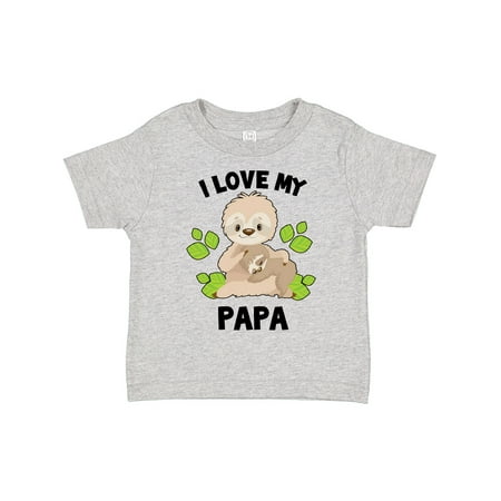 

Inktastic Cute Sloth I Love My Papa with Green Leaves Gift Toddler Boy or Toddler Girl T-Shirt