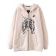 thumbnail image 4 of Sudadera con capucha y cremallera con estampado de esternón Harajuku gótico oscuro hip-hop para hombres y mujeres chaqueta Harajuku sudadera, 4 of 4