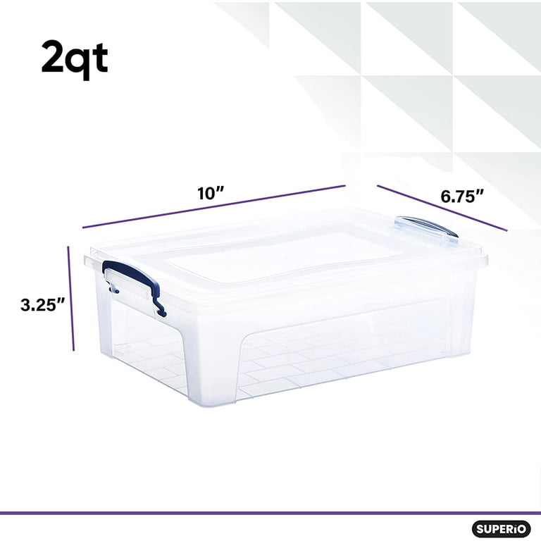 Hubert 2 qt Clear Plastic Storage Container - 7L x 7W x 3 1/2D