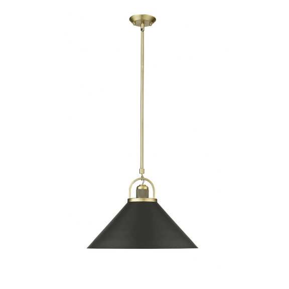 Millennium Lighting Artistan 1 Light Pendant Fixture 18.1 Inch - Vintage Brass / Matte Black