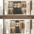 thumbnail image 6 of Aheaplus Wood Closet Organizer with 4 Drawers, 21.3" Closet System Tower with Open Shelves, Modular Closet Drawers System, Walk-in Closet or Small Closets Wardrobe, Tall Storage Cabinet Unit, Black, 6 of 8